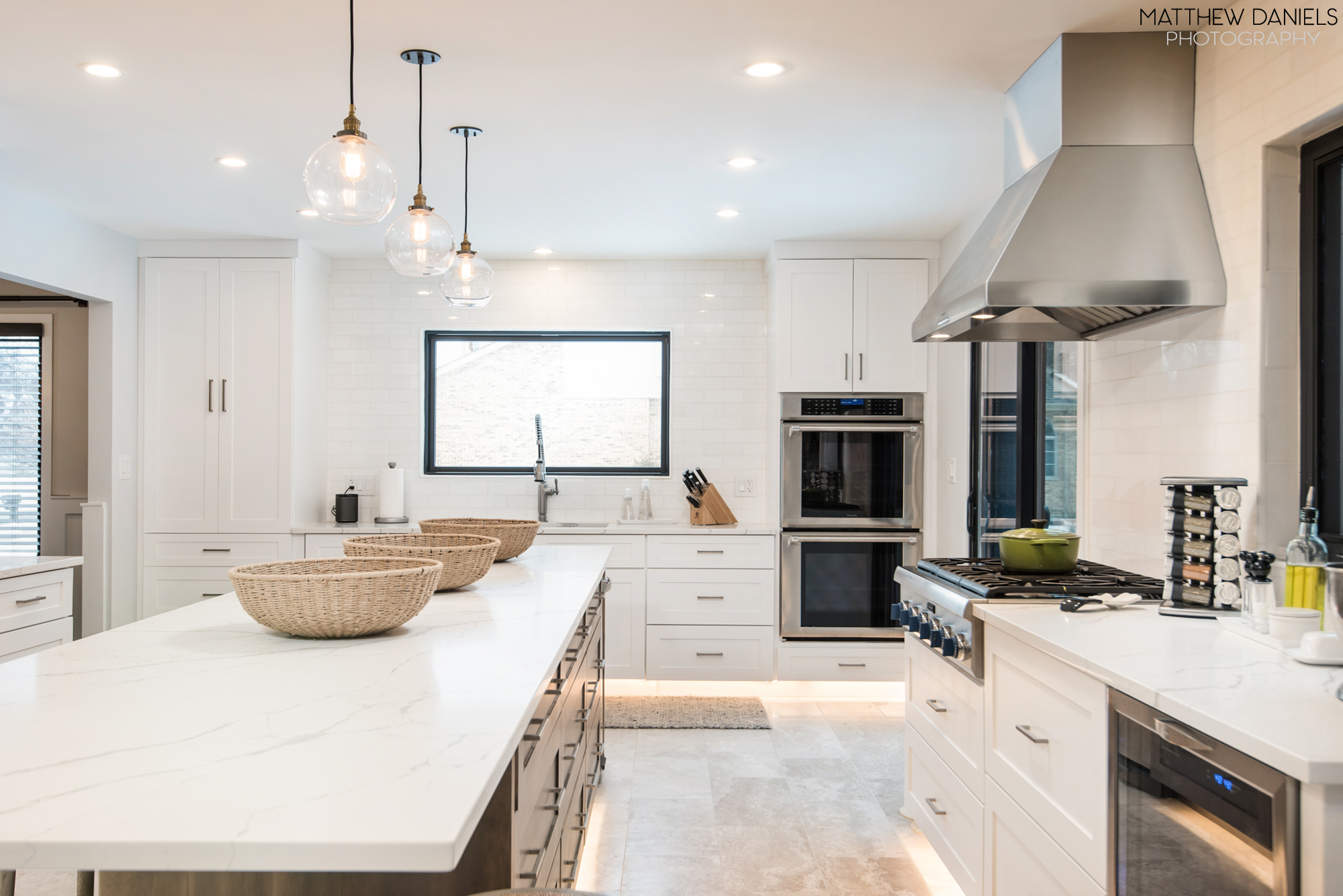 Renovated kitchen with quartz countertops